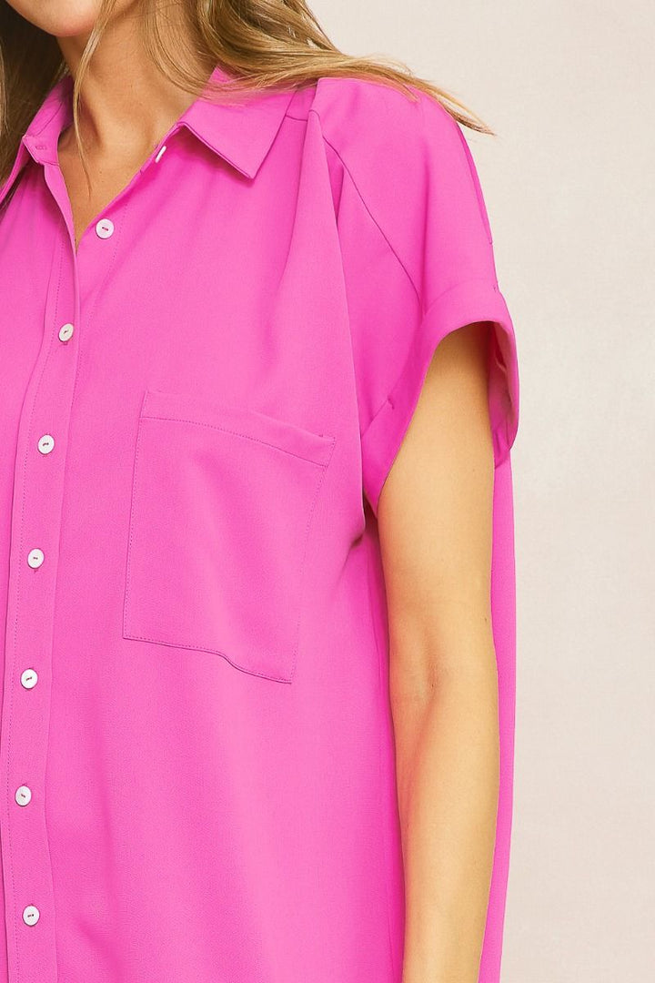 The Dhalia Orchid Pink Shirt Dress