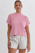 The Yes, And Short Sleeve Cropped Sweater