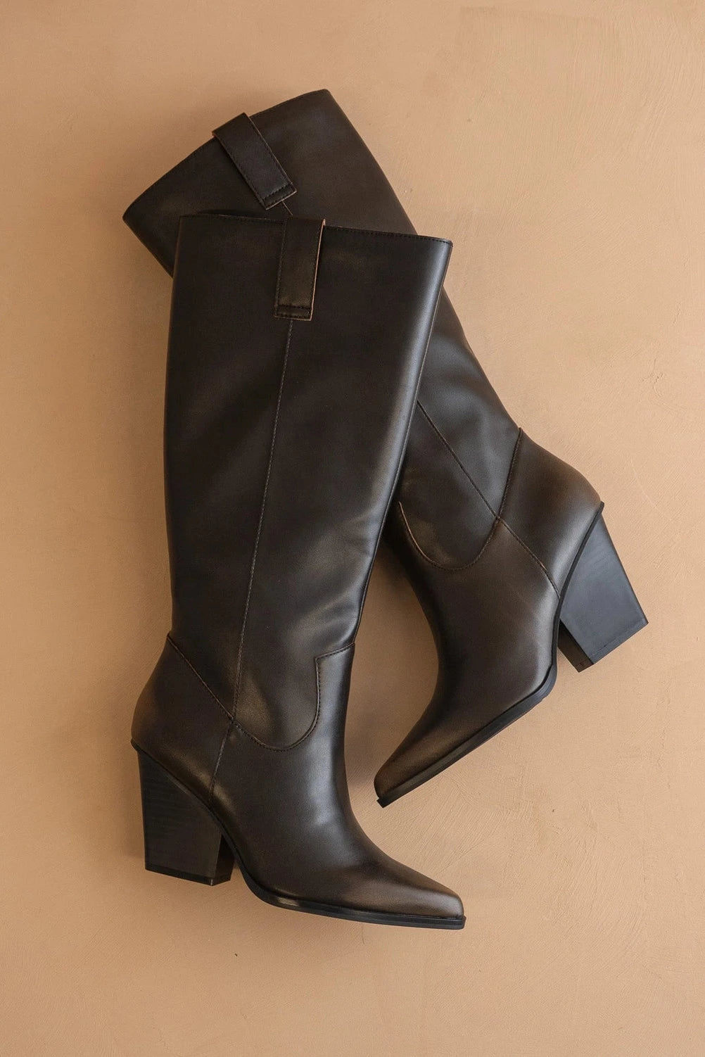 The Collins Distressed Black Pointed Toe Western Boots