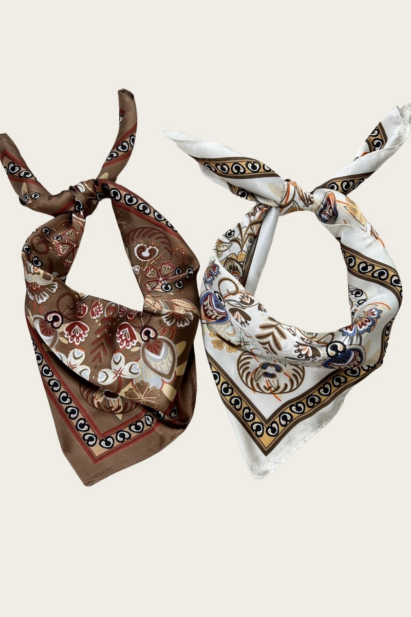 The Vintage Print Satin Bandana
