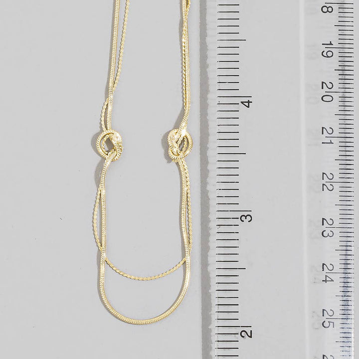 The Double Strand Knotted Gold Layer Necklace