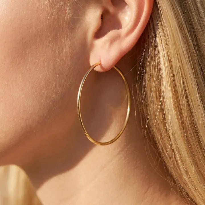 14K Gold Dipped Classic Circle Hoop Earrings