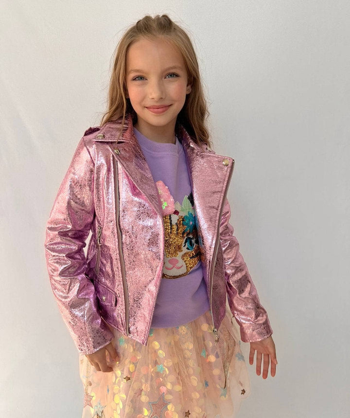 The Metallic Rose Moto Jacket by Lola and The Boys