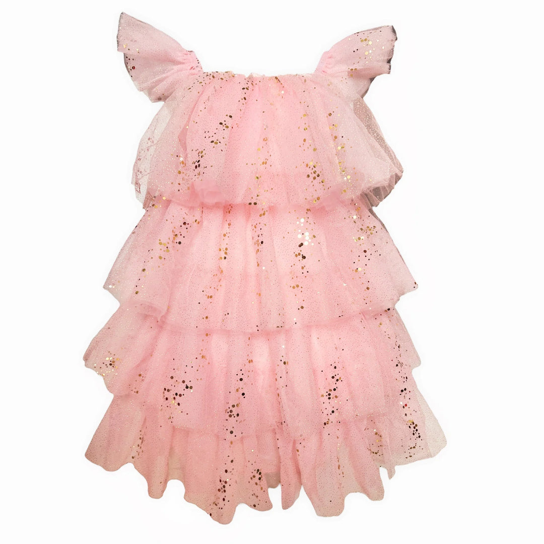 The Girls Pink Confetti Sparkle Dress by Lola and the Boys