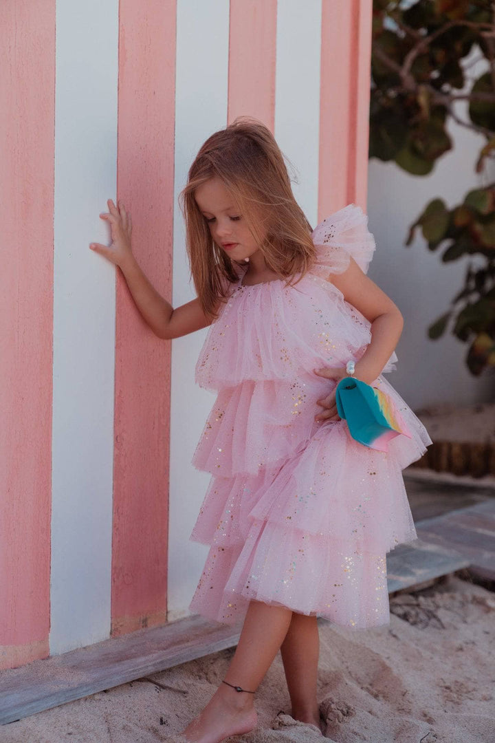 The Girls Pink Confetti Sparkle Dress by Lola and the Boys