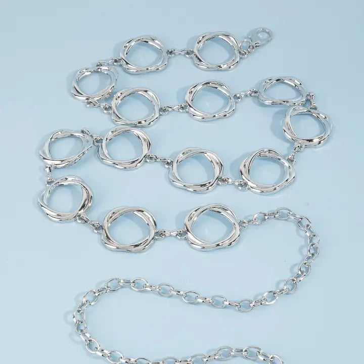 Organic Freeform Open Circle Link Chain Belt
