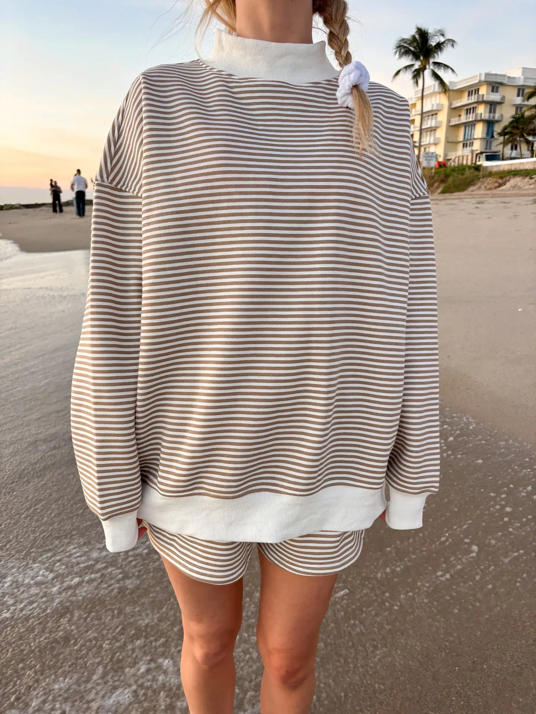 The Fireside Cozy Striped Mockneck Sweatshirt
