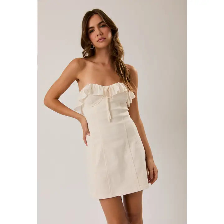 The Champagne Hour Bustier Mini Dress