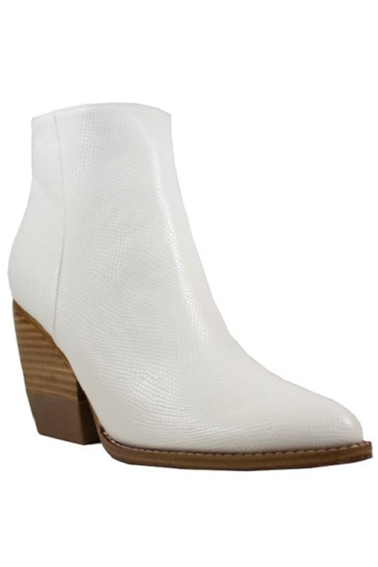 The Kathy White Leather Booties