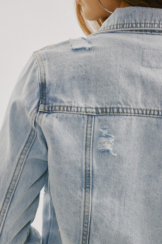 The Classic Trucker Raw Hem Denim Jacket