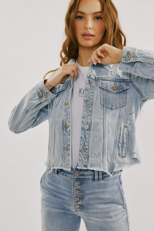 The Classic Trucker Raw Hem Denim Jacket