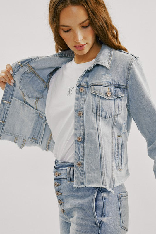 The Classic Trucker Raw Hem Denim Jacket