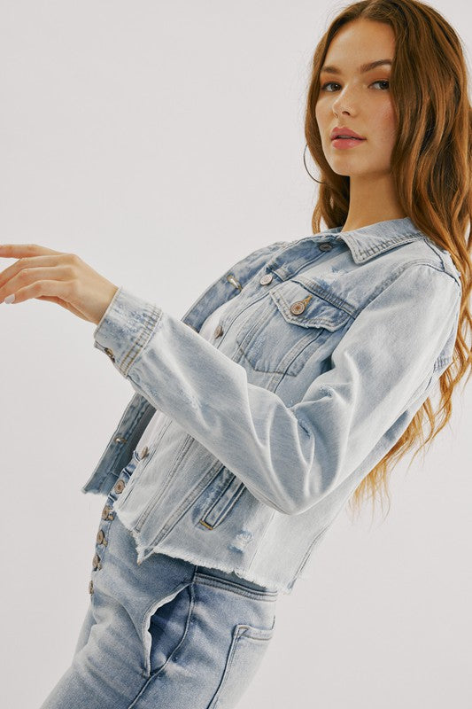 The Classic Trucker Raw Hem Denim Jacket