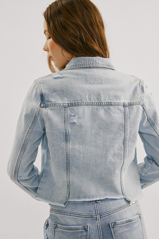 The Classic Trucker Raw Hem Denim Jacket