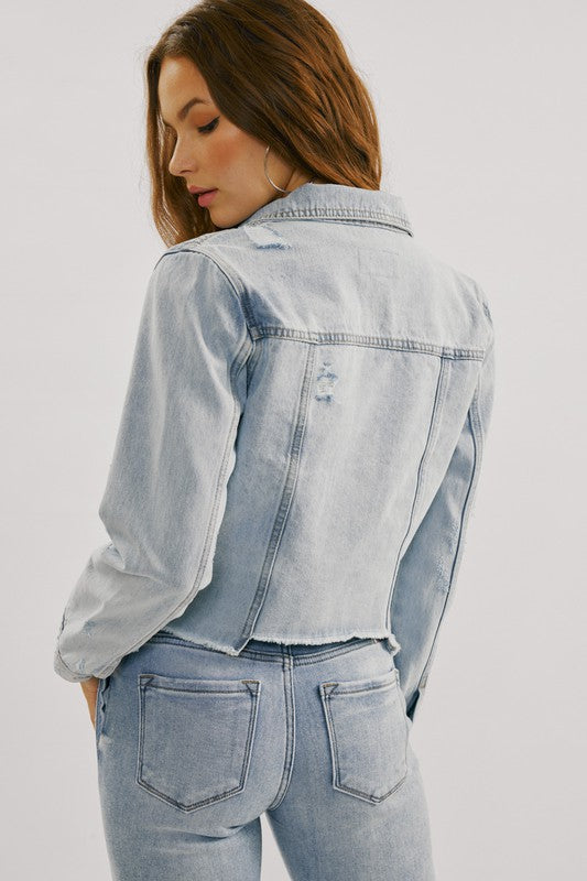 The Classic Trucker Raw Hem Denim Jacket