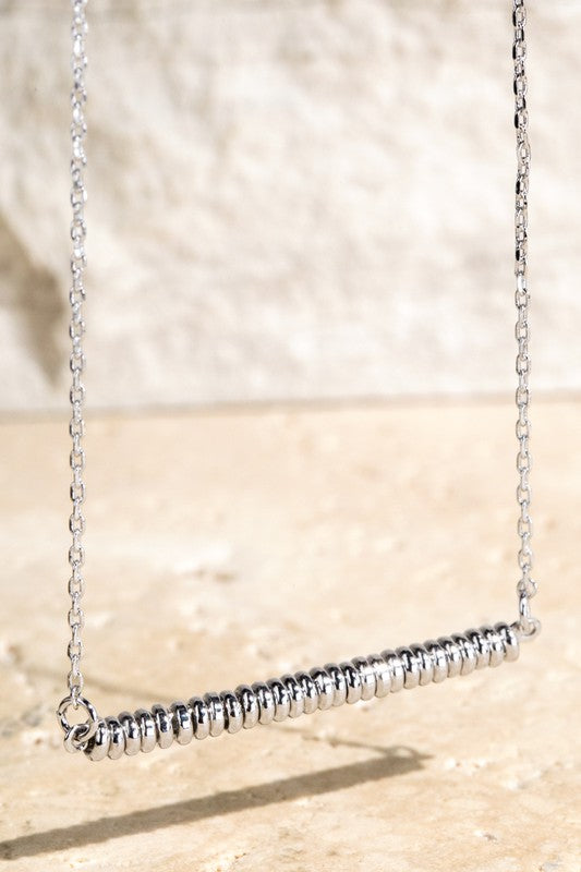 Brass Beads Bar Pendant Necklace
