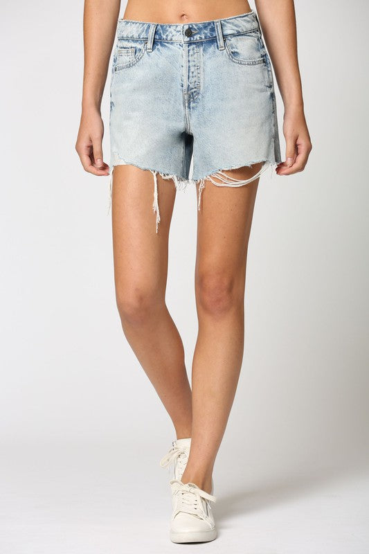 The Harlow Classic Side Slit Mom Shorts