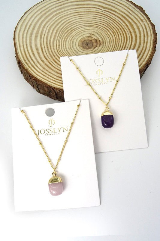 Simple Natural Petite Stone Necklace