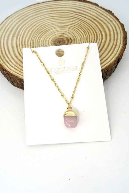 Simple Natural Petite Stone Necklace