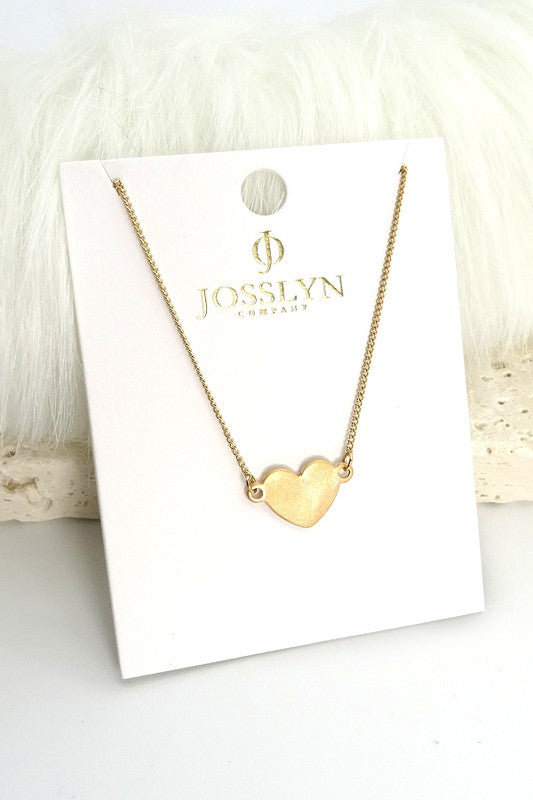 Classic Matte Gold Heart Necklace