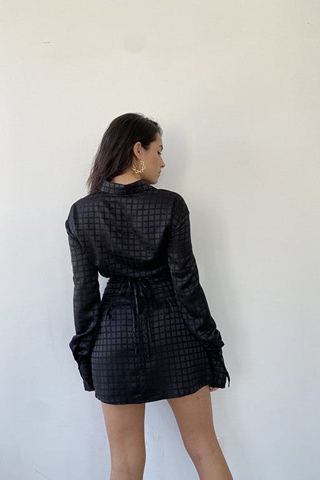 The Be Real Black Checkered Mini Skirt