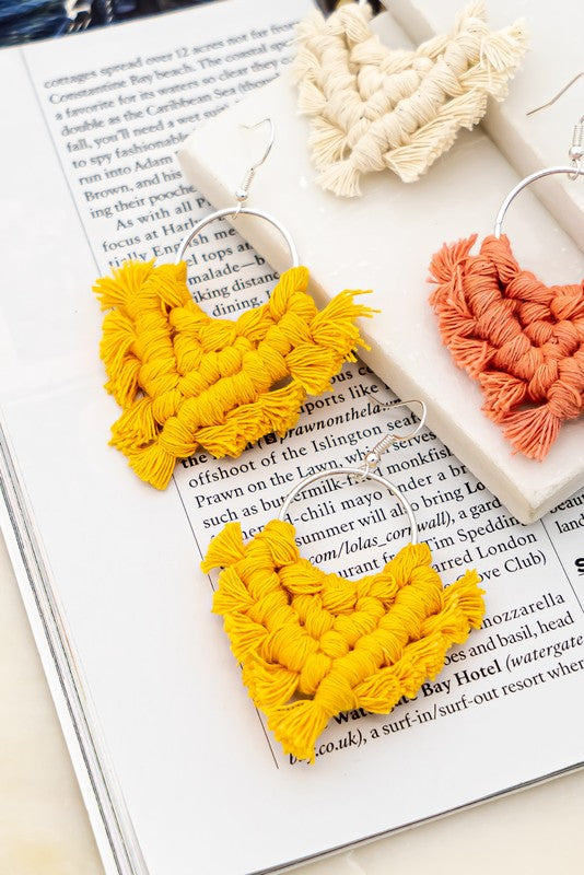 Braided Tassel Statement Earrings