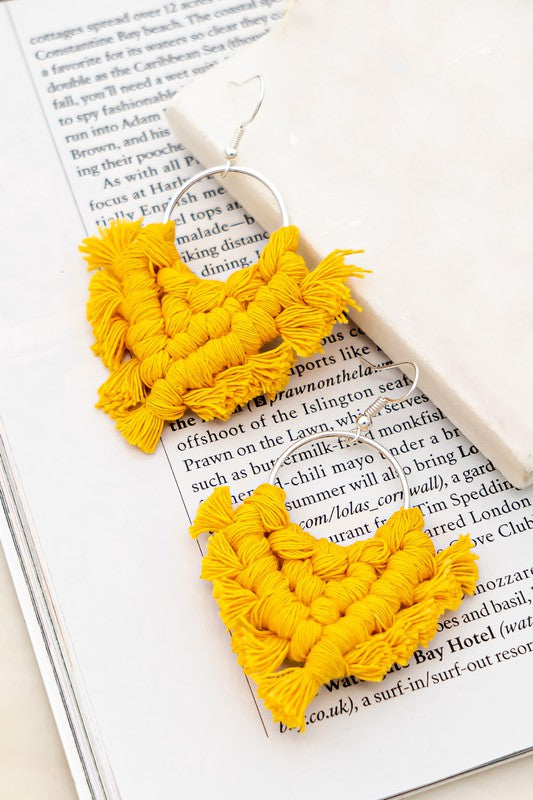 Braided Tassel Statement Earrings