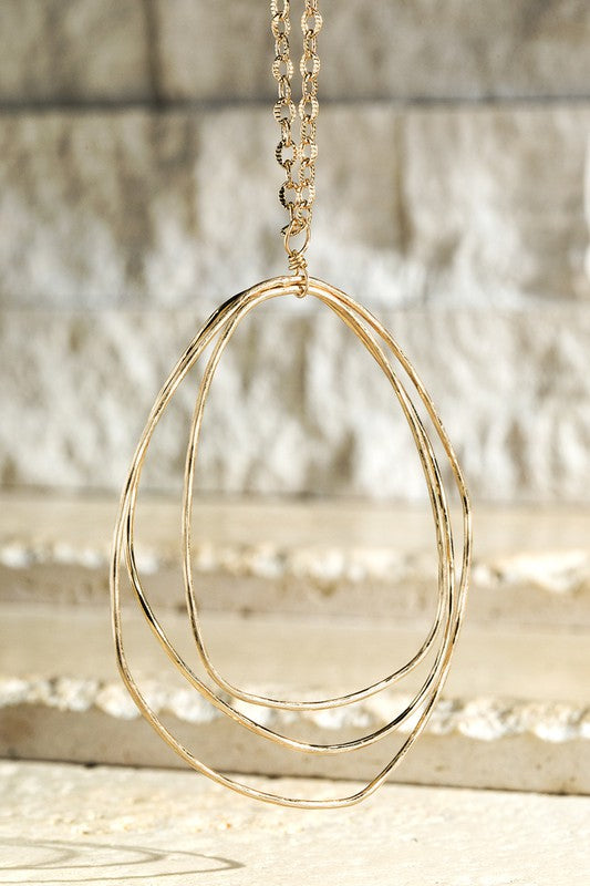 Layered Metal Wire Necklace