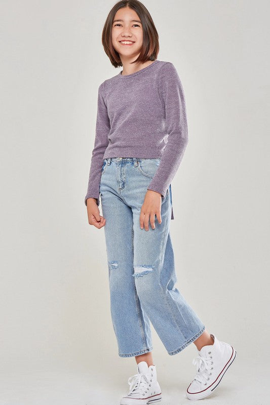 The Lavender Tie Back Chunky Knit Sweater