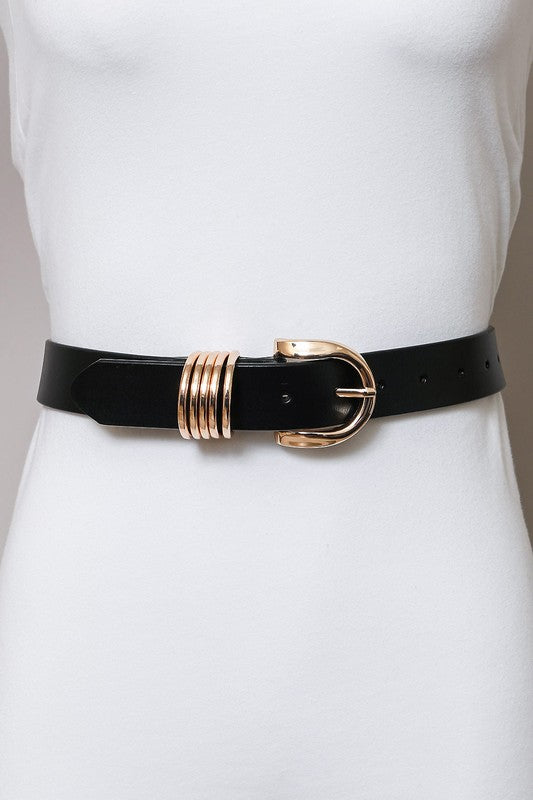 Gold Ring Leather 1" Belt