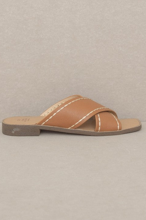 The Stella Criss Cross Brown Sandals