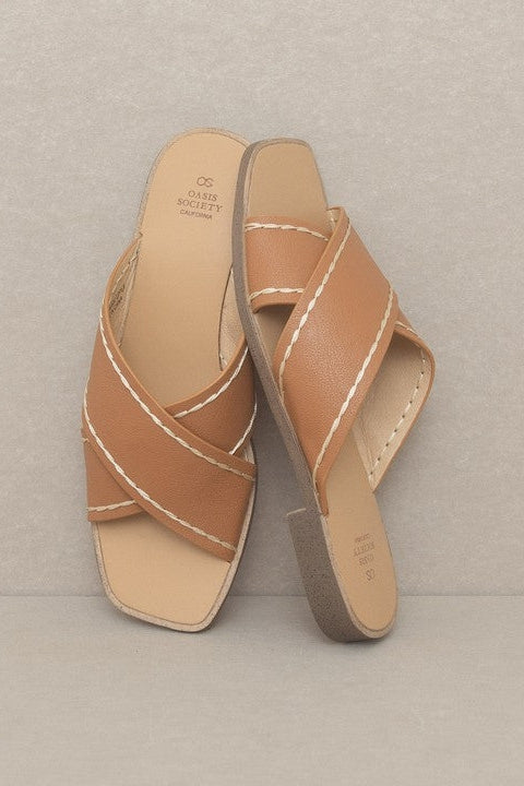 The Stella Criss Cross Brown Sandals