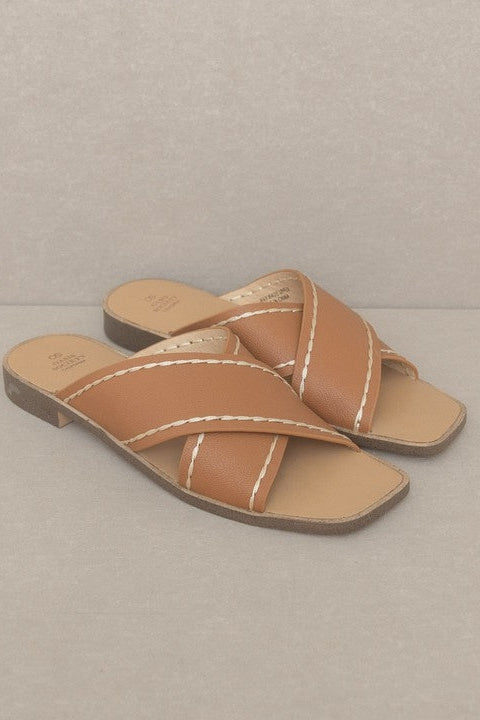 The Stella Criss Cross Brown Sandals