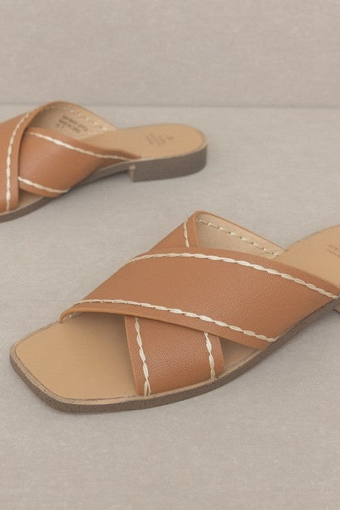 The Stella Criss Cross Brown Sandals