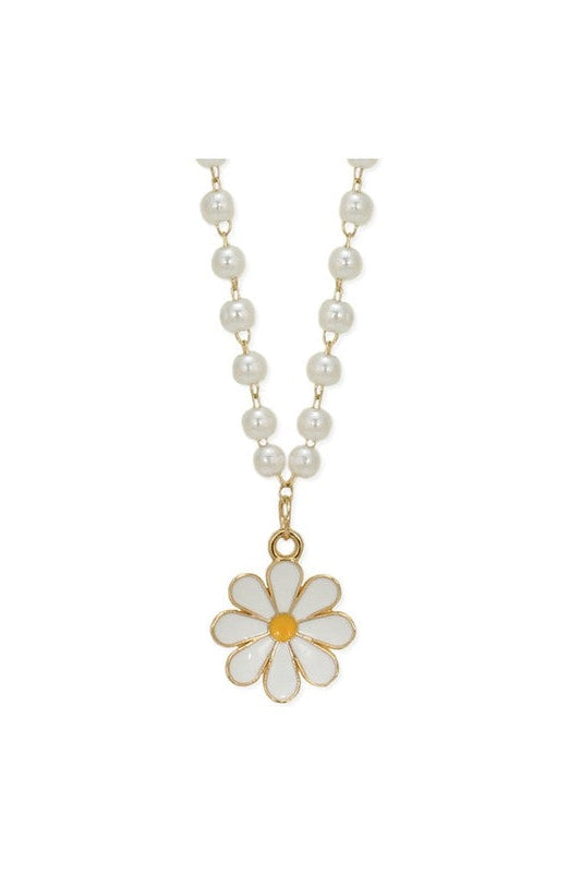 Daisy Dew Drops Pearl Necklace