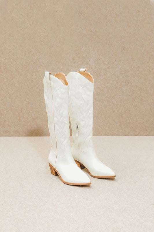 The Inlay White Cowgirl Boots
