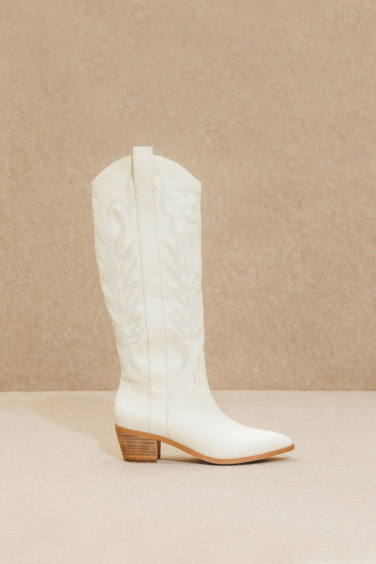 The Inlay White Cowgirl Boots