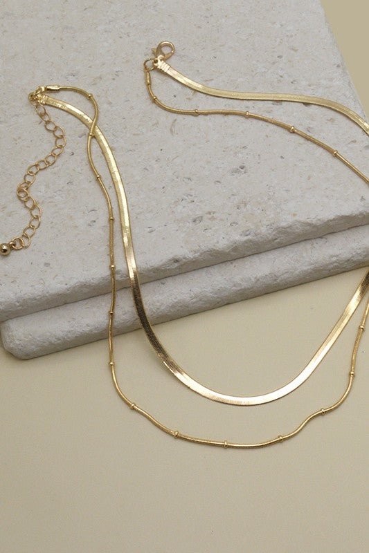 The Double Snake Chain Layered Necklace