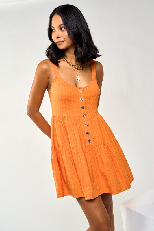 The Marina Marigold Striped Mini Dress