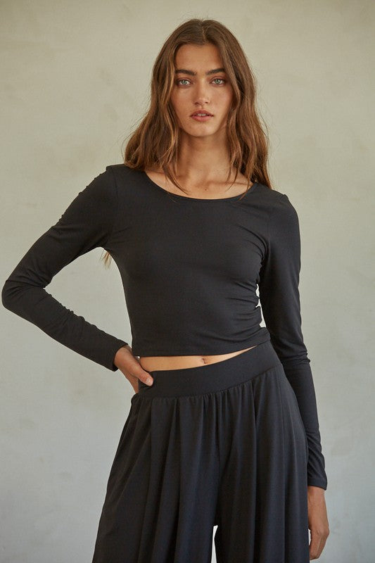 The Larger Than Life Black Long Sleeve Top