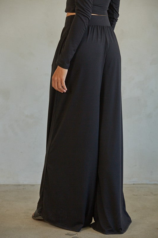 The Larger Than Life Black Wide Leg Pants