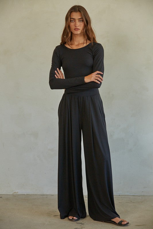 The Larger Than Life Black Wide Leg Pants