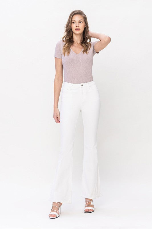 The Stacia Optic White High Rise Flare Jeans