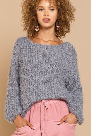 The Cozy Cloud Gray Alpaca Knit Sweater