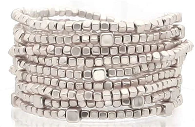 The Matte Metal Beaded Stack Bracelets