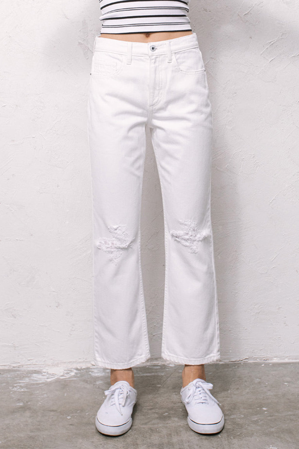 The Starla White High Rise Slim Straight Jeans