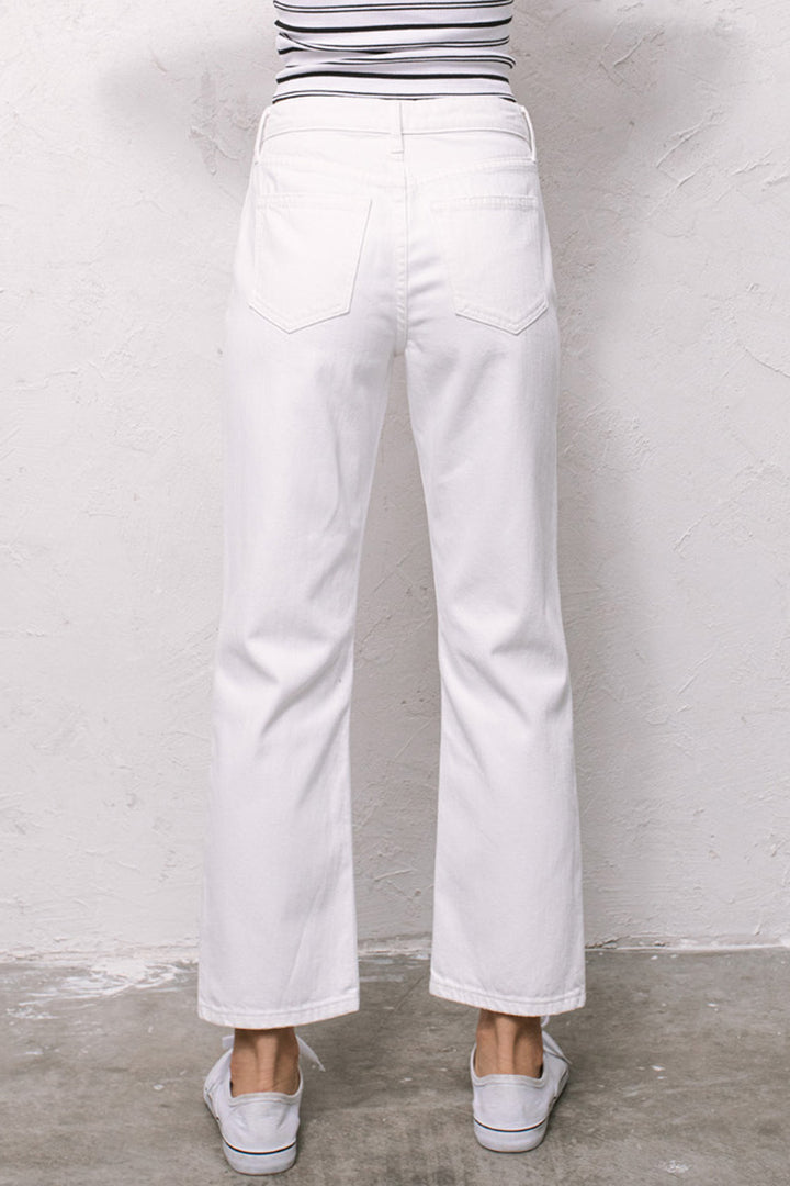 The Starla White High Rise Slim Straight Jeans