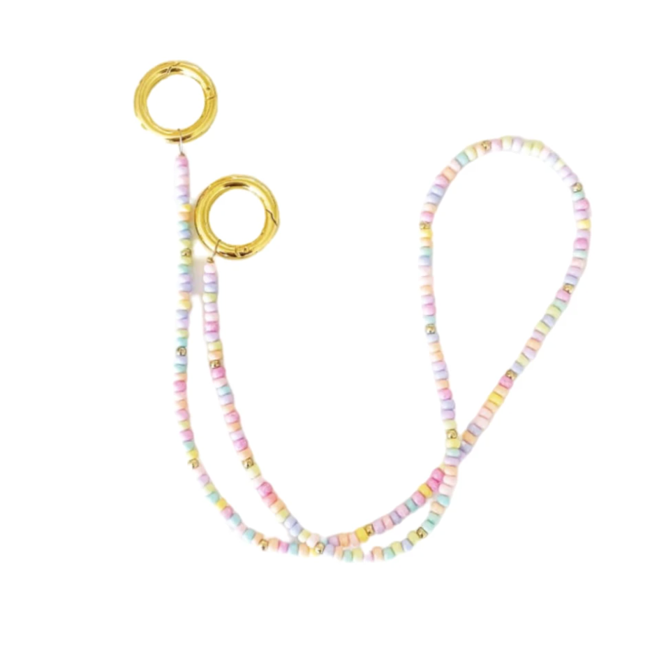 Candy Tie Dye Gold Face Mask Chain