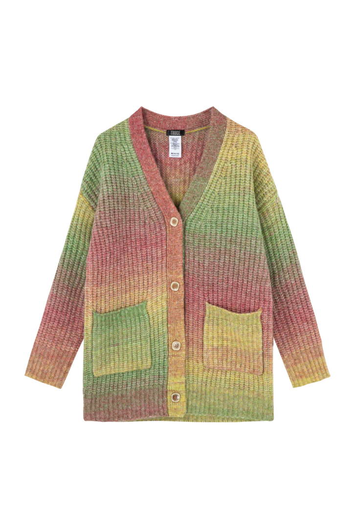 Long Striped Cardigan Sweater by Truce
