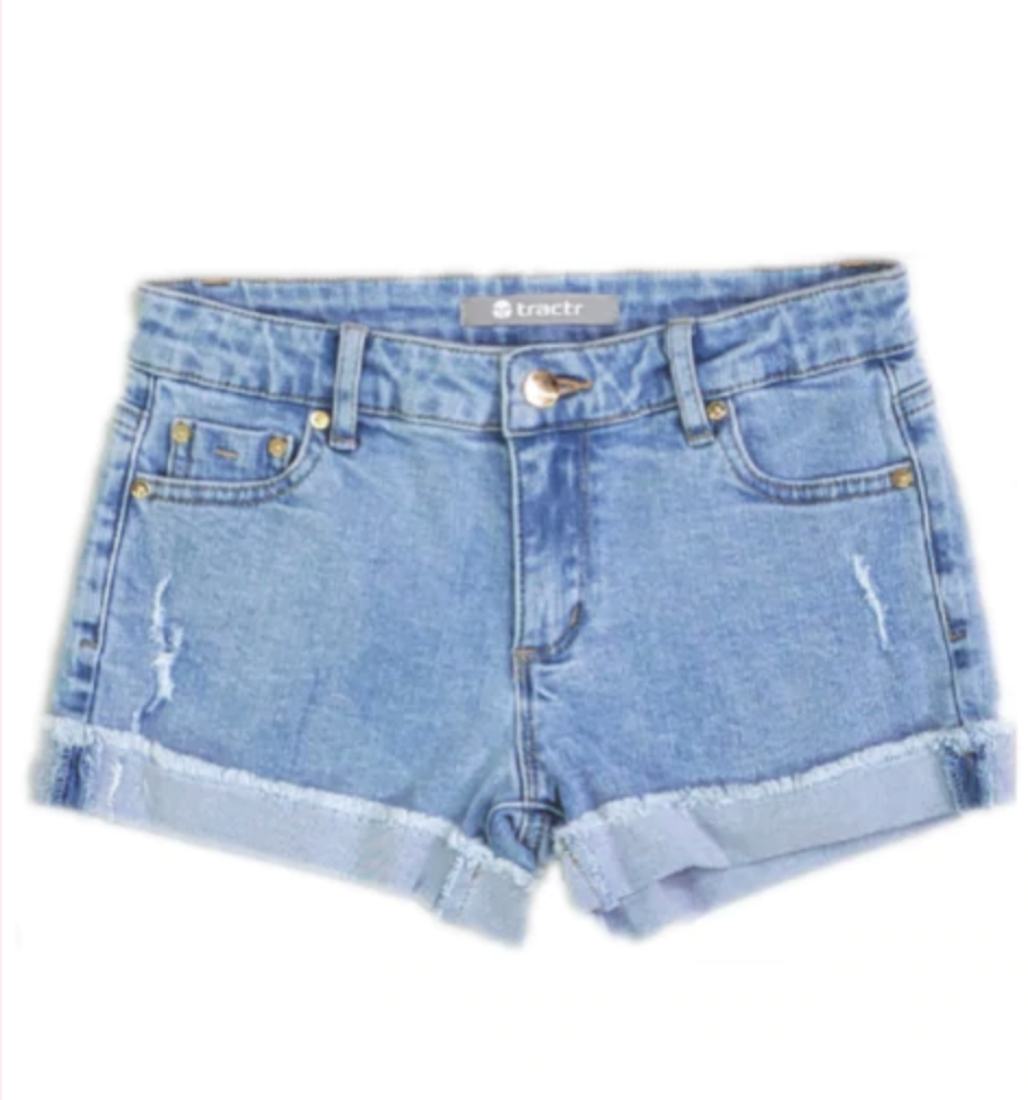Girls Brittany Rolled Cuff Jean Shorts by Tractr